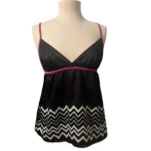 Missoni For Target Black and White Baby Doll Satin Top Size Small